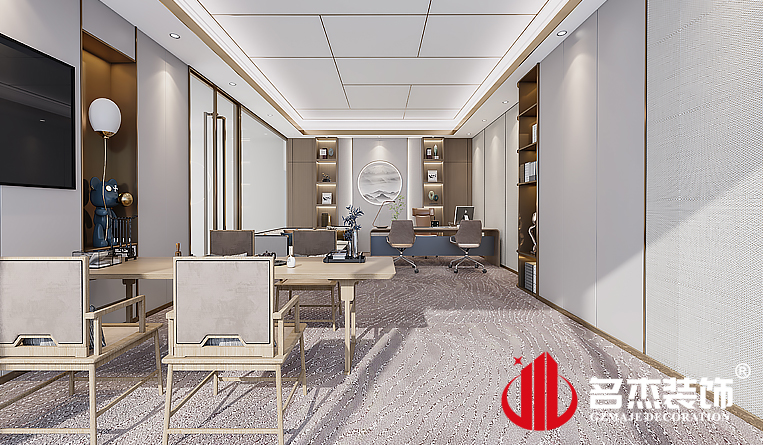 中式办公室装修设计效果